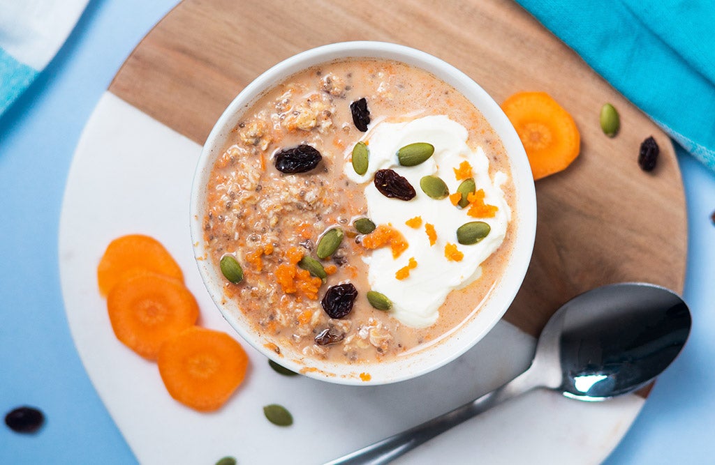 Overnight Carrot Cake Protein Oats Recipe.