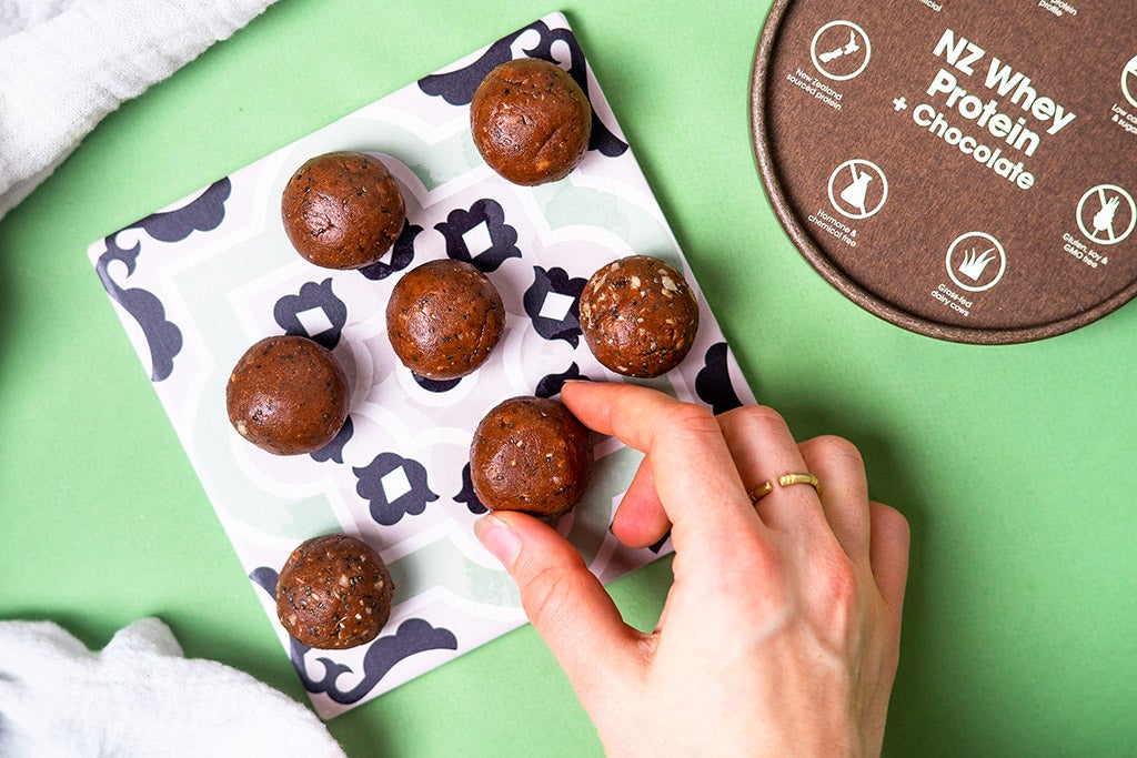 Nut Butter Chocolate Protein Balls Recipe.